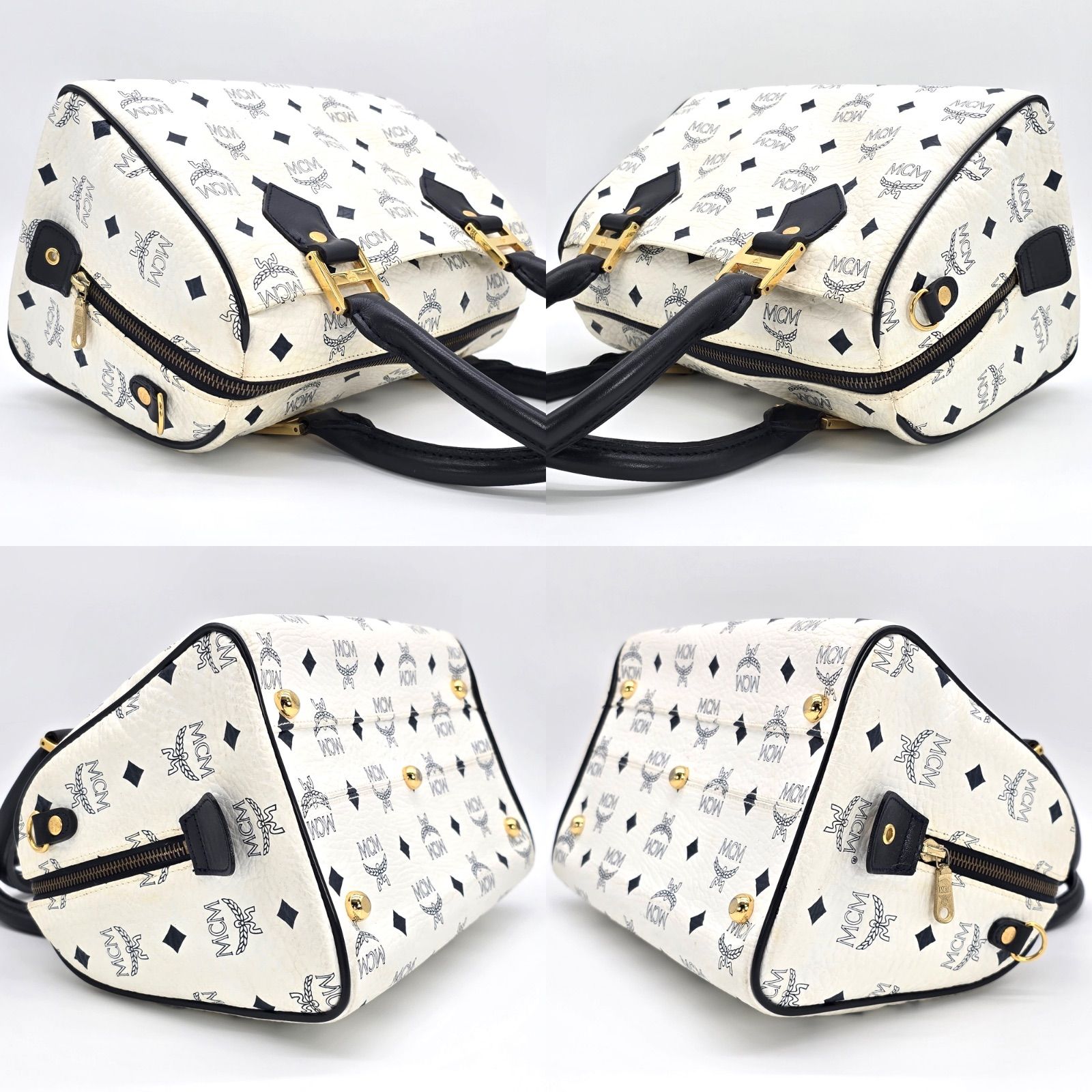 MCM エムシーエム ミニ ボストンバッグ 横幅約26.5㎝ ヴィセトス柄