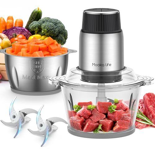 送料無料】MOOKA LIFE フードプロセッサー 小型【2L大容量 & 2種類