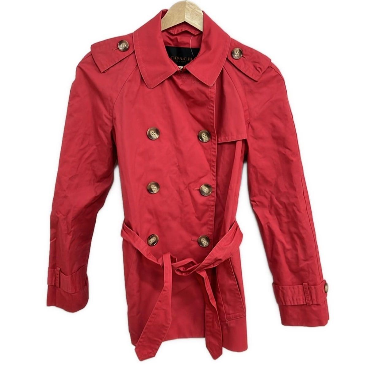 COACH(コーチ) トレンチコート サイズXS レディース - レッド - メルカリ