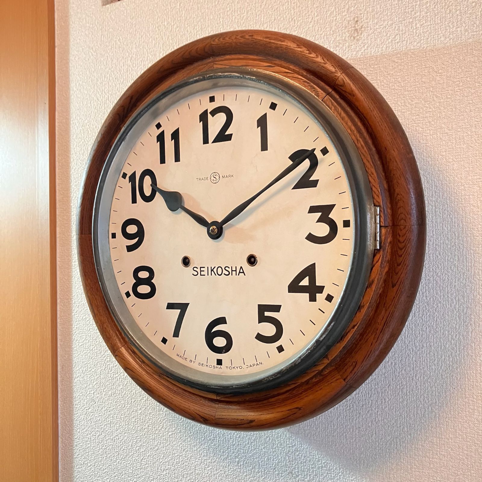 【12/16まで特価】昭和レトロ　精工舎 丸型グレシャム型掛時計 稼働品 昭和レトロ 精工舎 丸型グレシャム型掛時計 オーバーホール済 稼働品