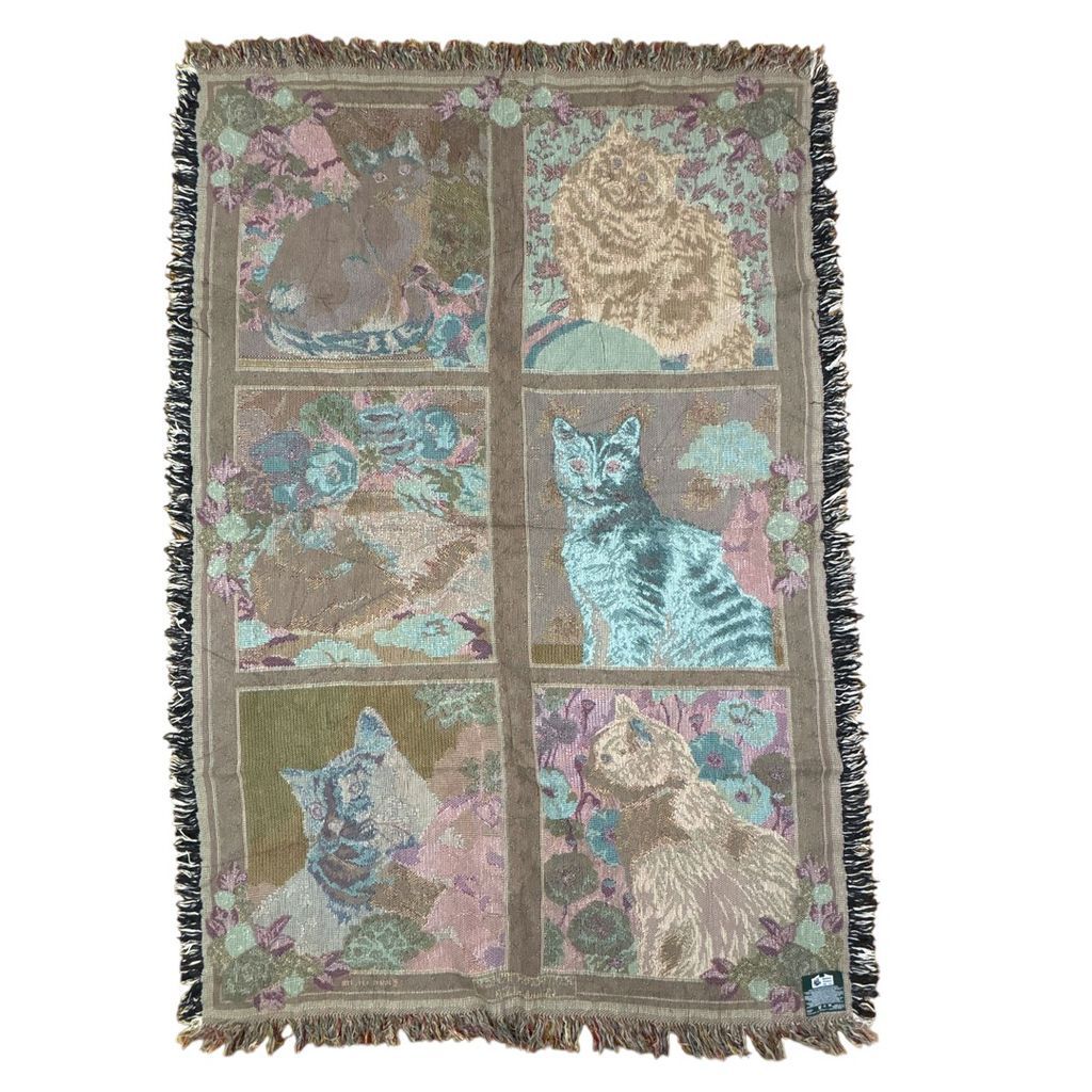 vintageラグ ブランケット マルチカバー タペストリー アニマル 動物