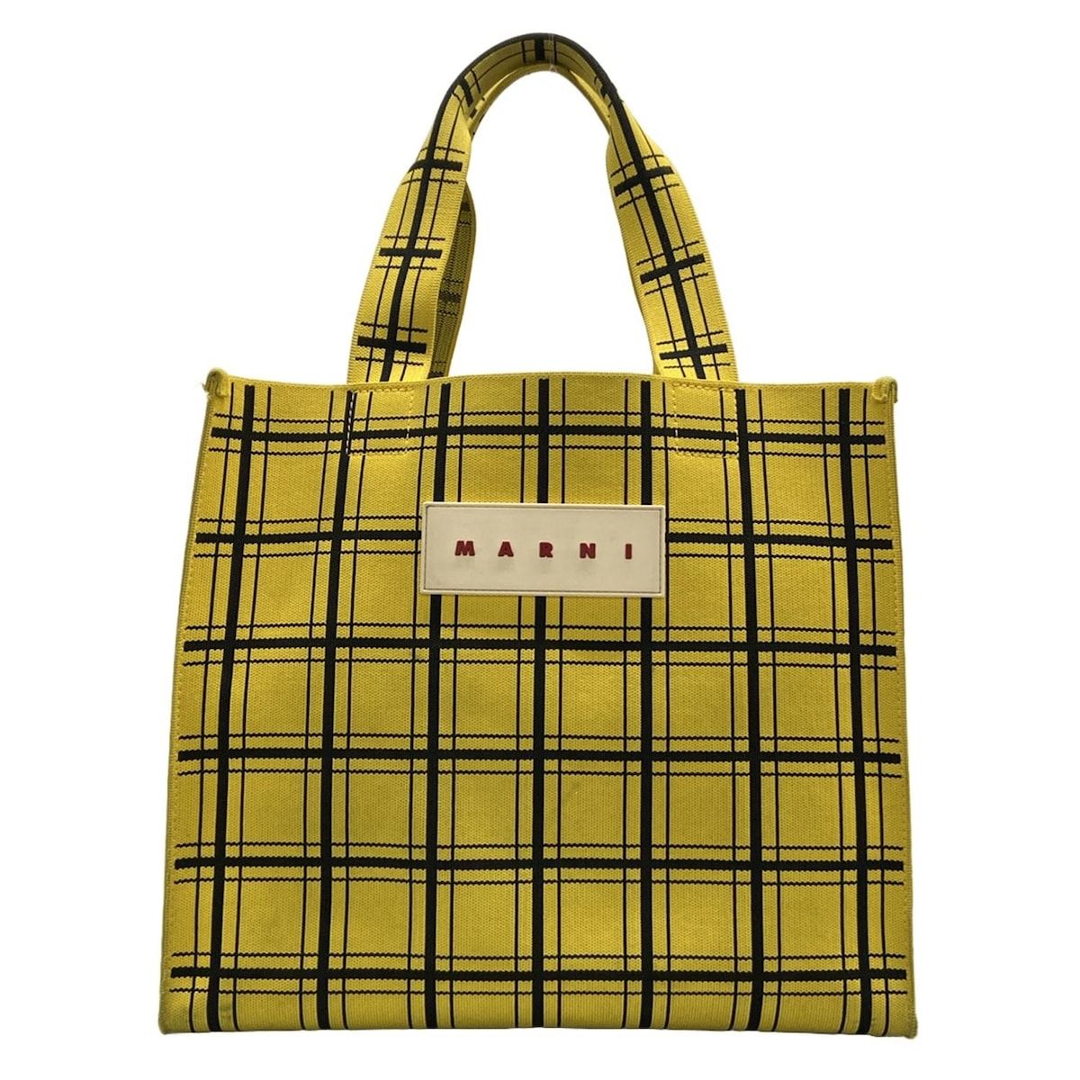 MARNI(マルニ) トートバッグ - SHMQ0046A0 イエロー×黒 チェック柄