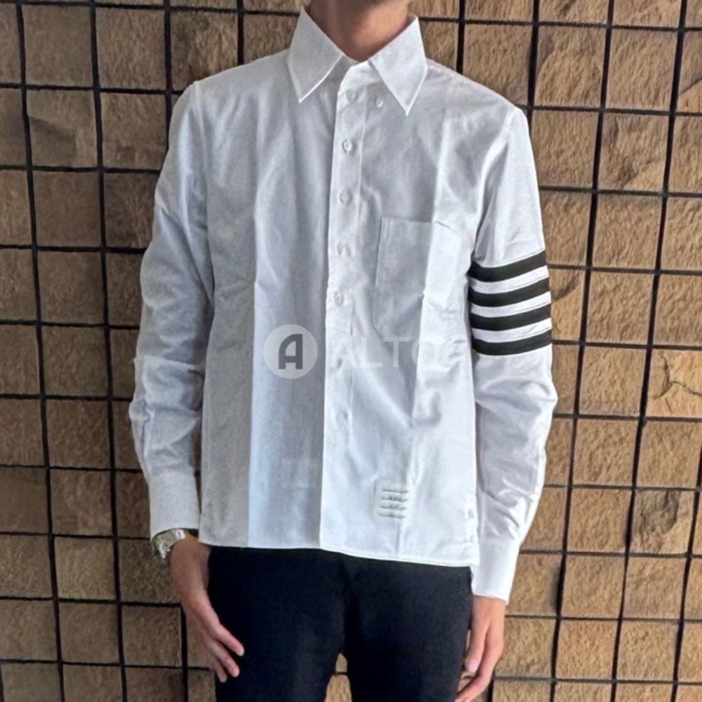 【週末値下げ】THOM BROWNE トムブラウン トリコロール BDシャツ 2026年春夏物モデル】 THOM BROWNE トムブラウン 4-BAR