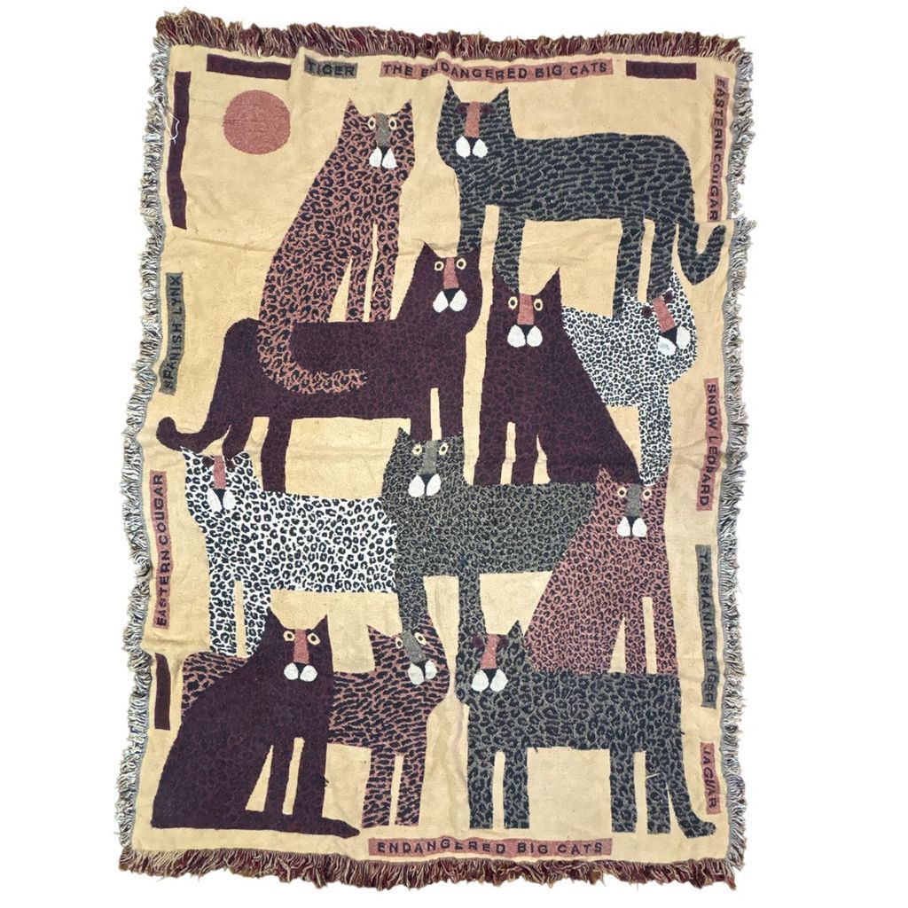 vintageラグ ブランケット マルチカバー タペストリー アニマル 動物