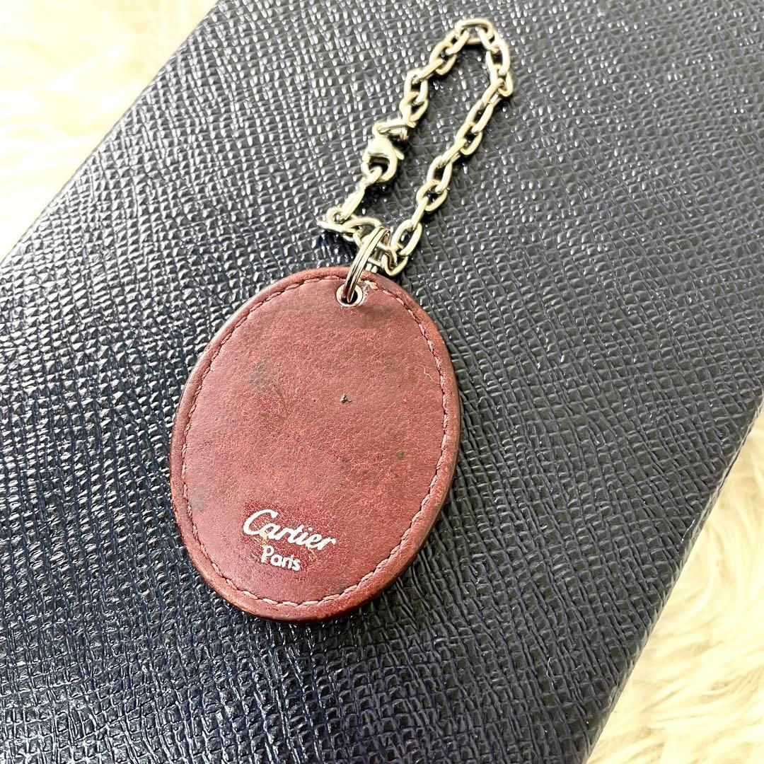 カルティエ Cartier キーホルダー キーリング マストライン ボルドー
