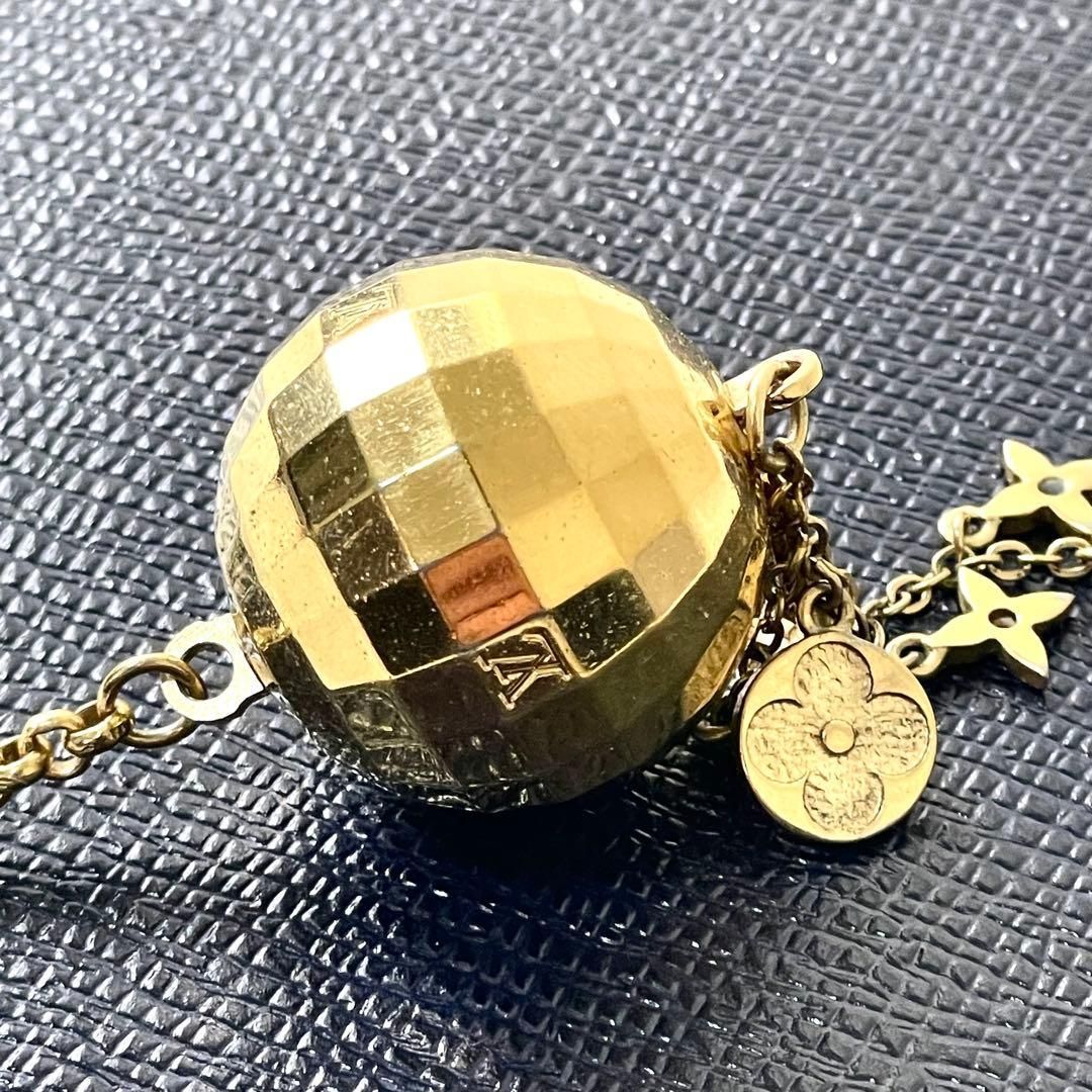 美品　ルイヴィトン　ゴールドディスコボールキーホルダー　小物 ルイヴィトン キーホルダー ポルトクレ・グリッター ディスコボール