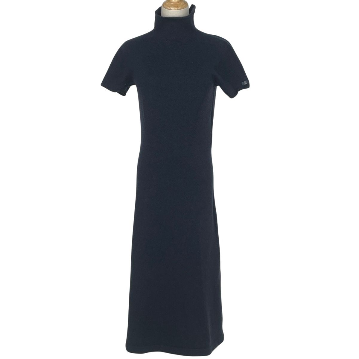 シャネル CHANEL ニット ワンピース 半袖 襟付き フレア 00A