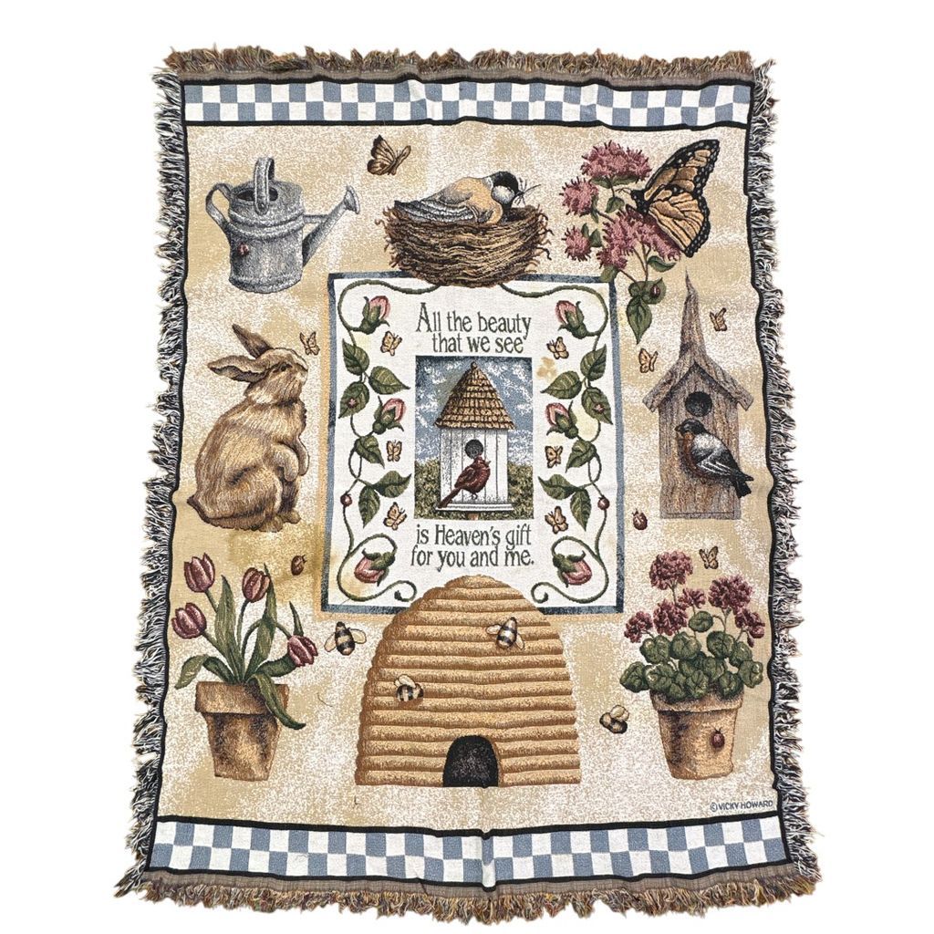 vintageラグ ブランケット マルチカバー タペストリー アニマル 動物