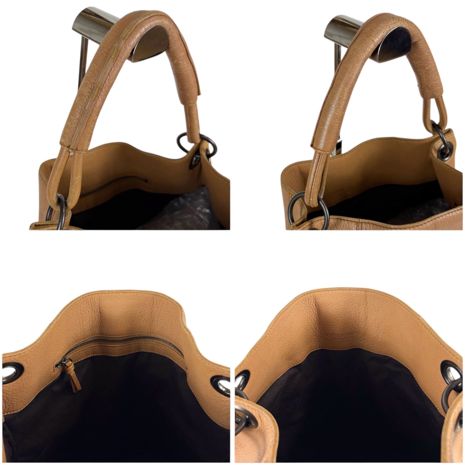 保存袋付 ボッテガヴェネタ ホーボーバッグ ベージュ ボッテガヴェネタ BOTTEGA VENETA ワンショルダーバッグ レザー