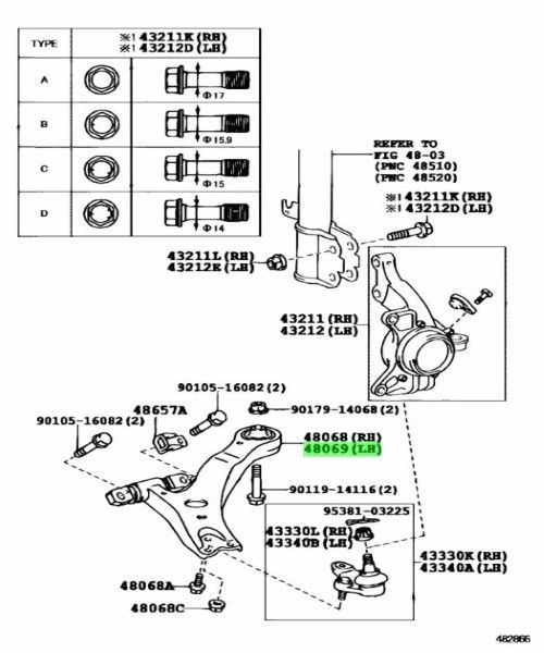 トヨタ エスティマ カムリ レクサス ES300 フロントサスペンション