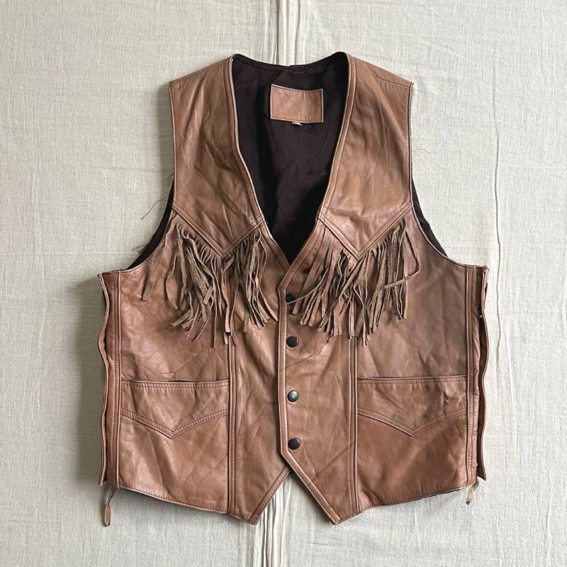 90s vintage ヴィンテージ古着 くすみブラウン リアルレザー 本革