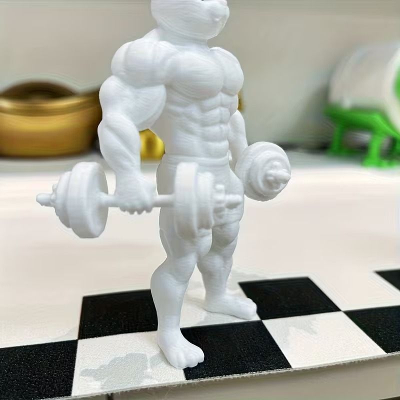 フィギュア ダンベルを持ったネコ 10cm マッチョ 猫 ねこ マッスル