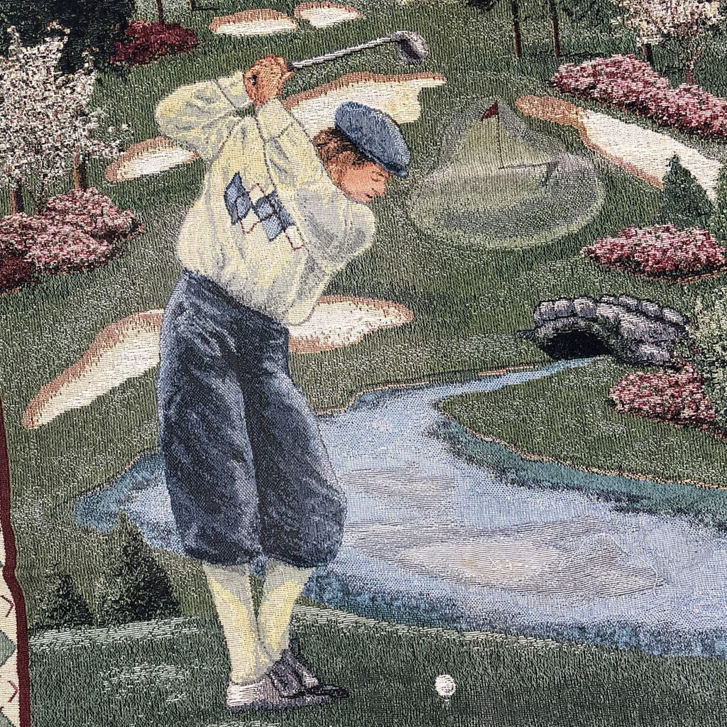 ゴルフ　golf 　マルチカバー　ビンテージラグ　179x120 vintageラグ ブランケット マルチカバー タペストリー スポーツ Golf