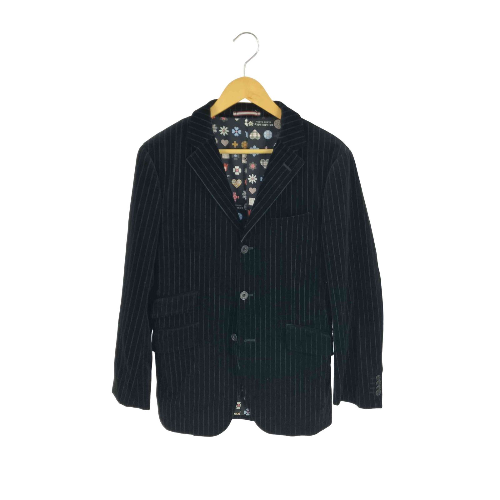 バーバリーブラックレーベル BURBERRY BLACK LABEL ストライプベロア3B