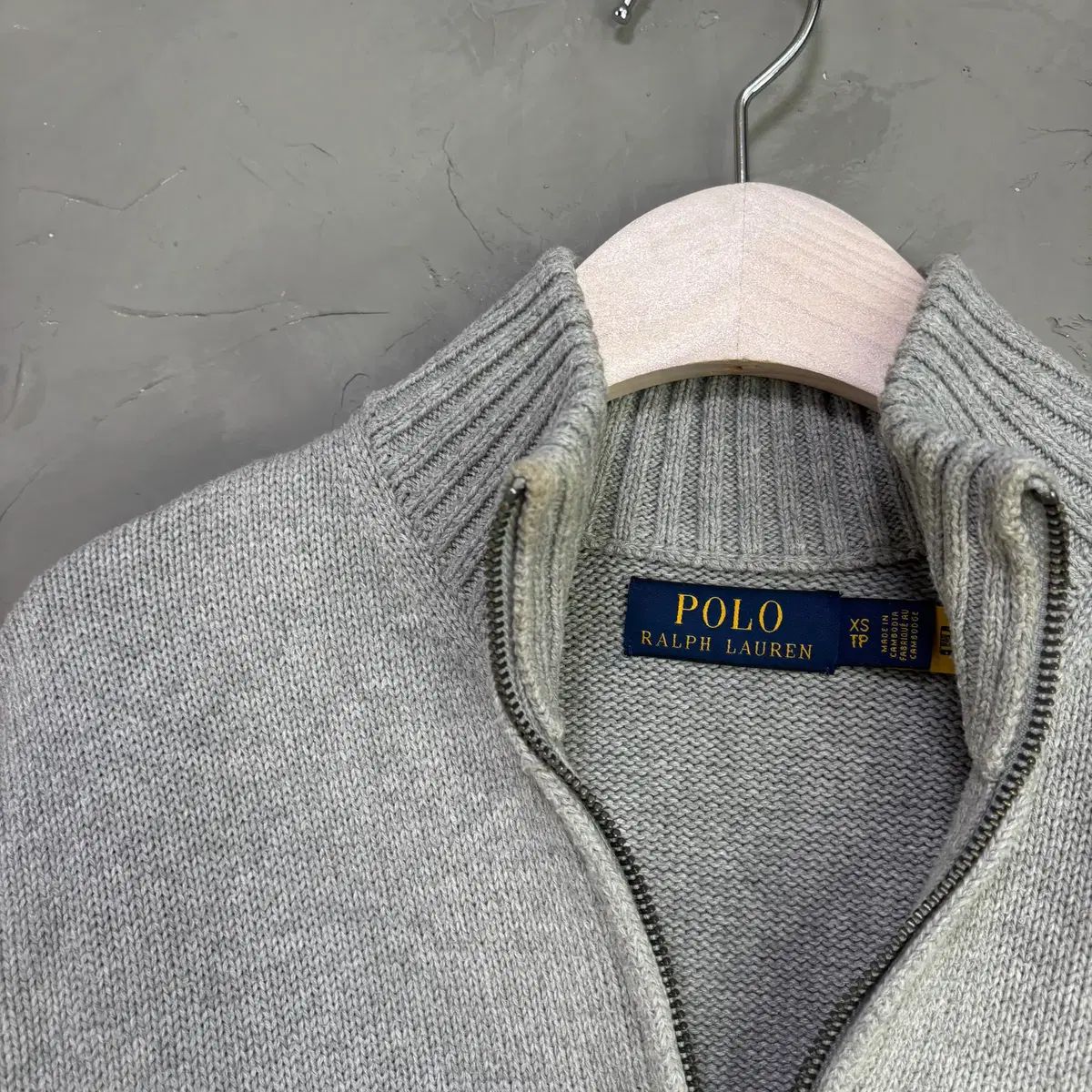 ポロラルフローレン ハーフジップ ニット グレー - メルカリ