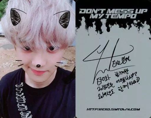 EXO CHANYEOLサイン と 中古】コレクションカード(男性) EXO/チャニョル(CHANYEOL)/裏面グレー