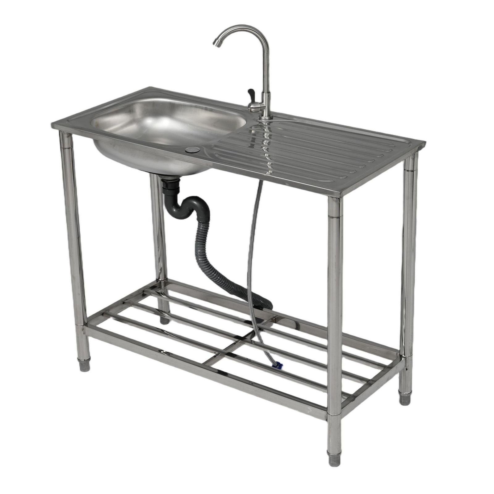 TYPEA 96*43*80cm】流し台 屋外 ステンレス 水栓付 蛇口付き シンク