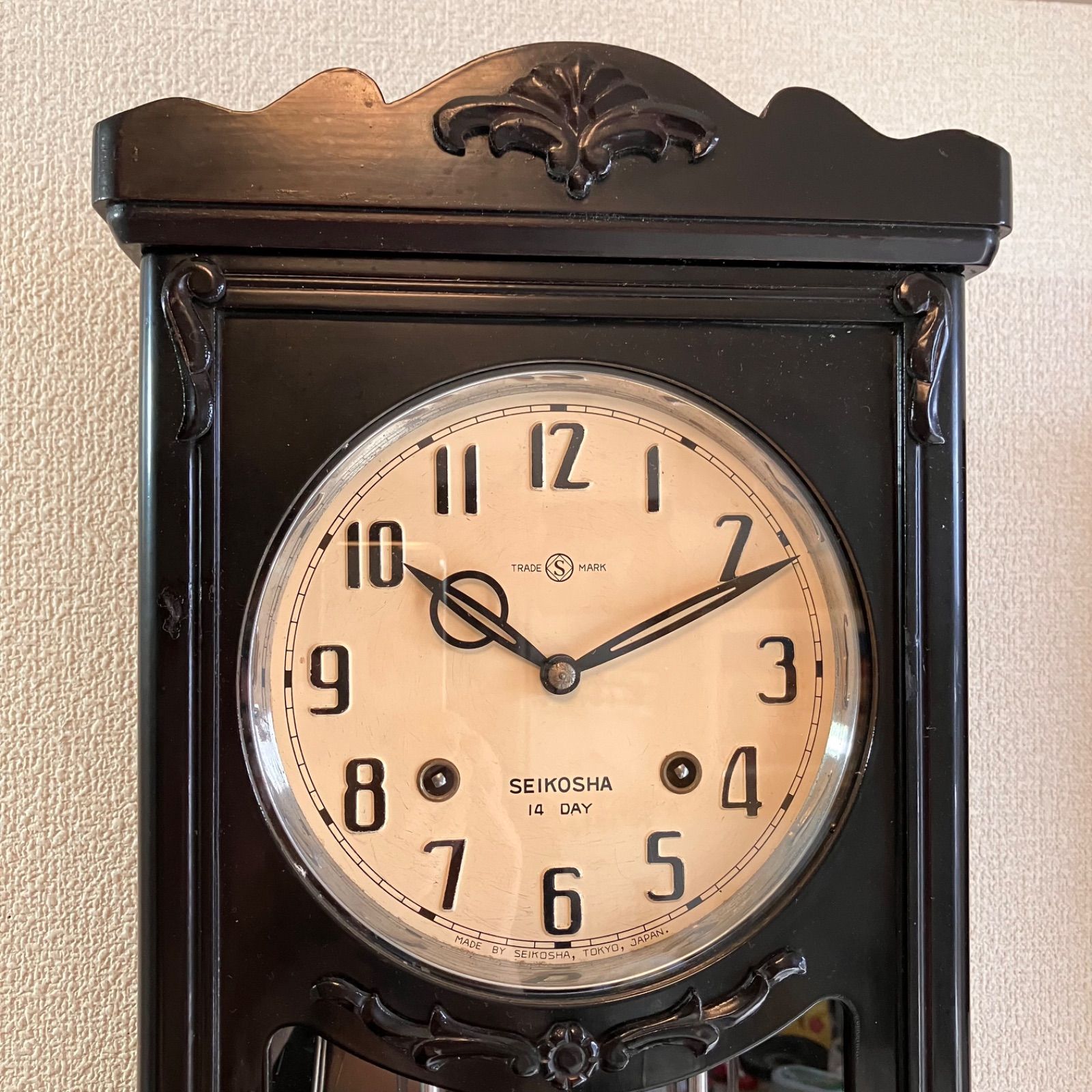 昭和レトロ 精工舎 宮型14DAY 本打ち掛時計 オーバーホール済 稼働品