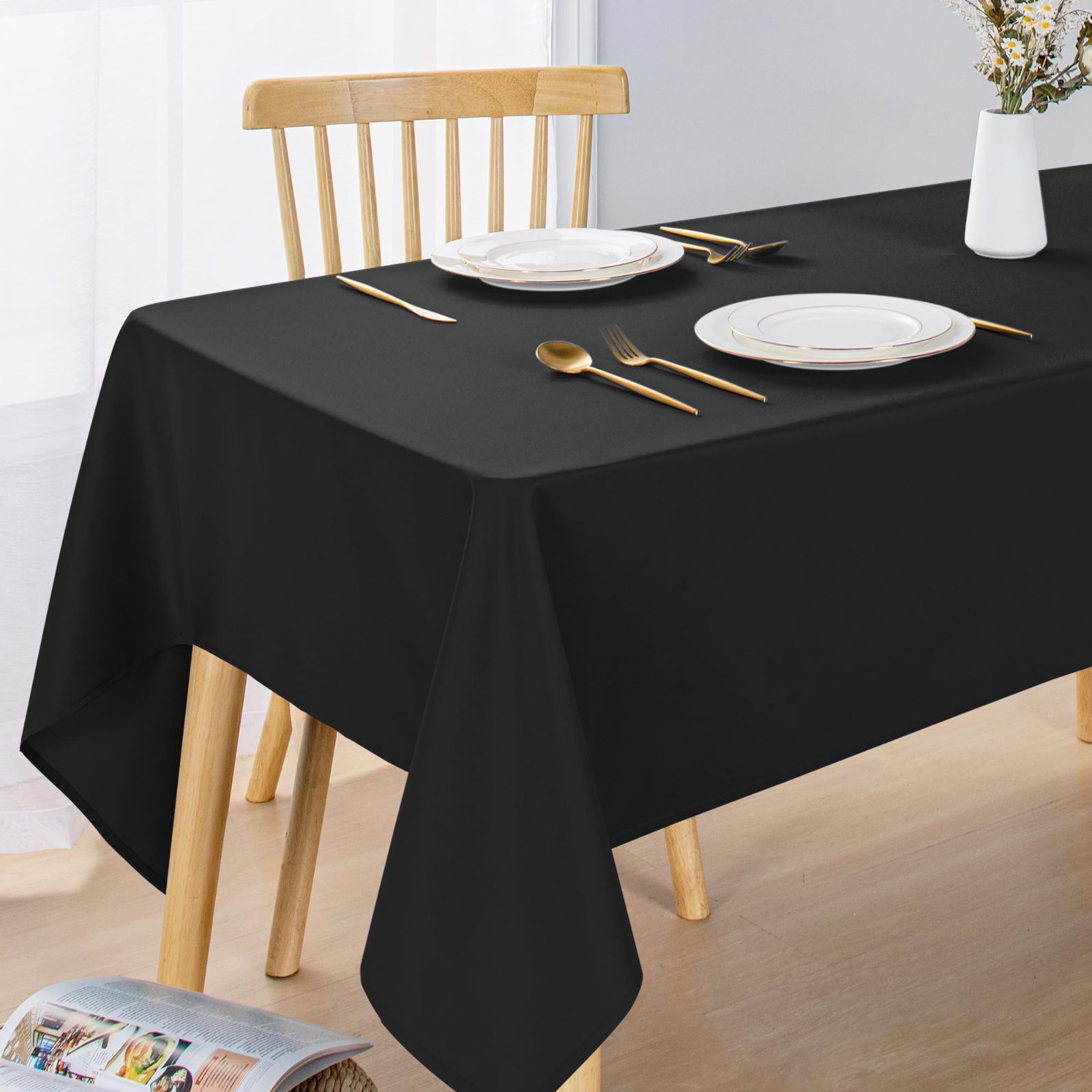DWCN テーブルクロス 撥水加工 無地 北欧 汚れ防止 耐熱 長方形