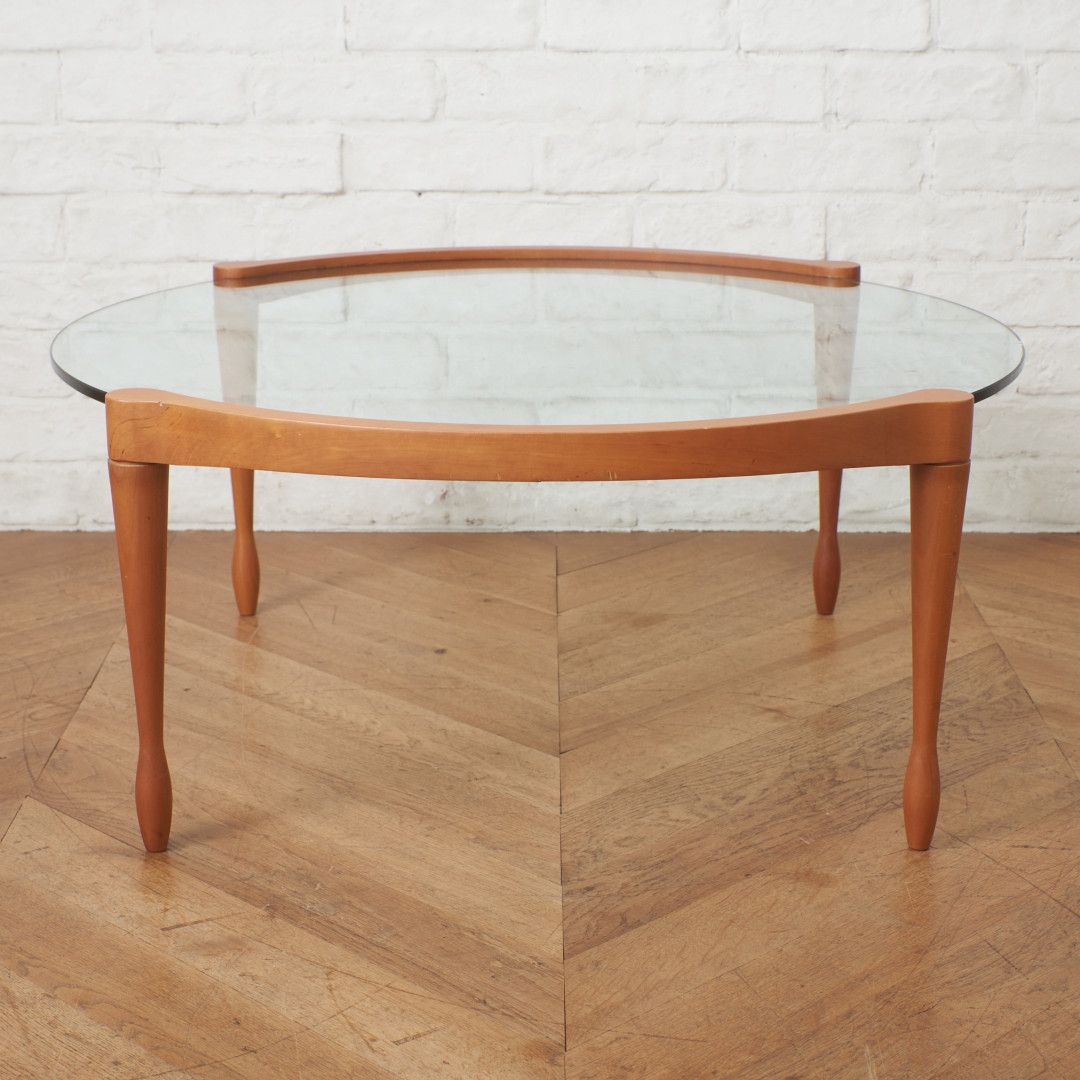 定19万 イタリア porada GIOTTO リビングテーブル ガラス チェリー