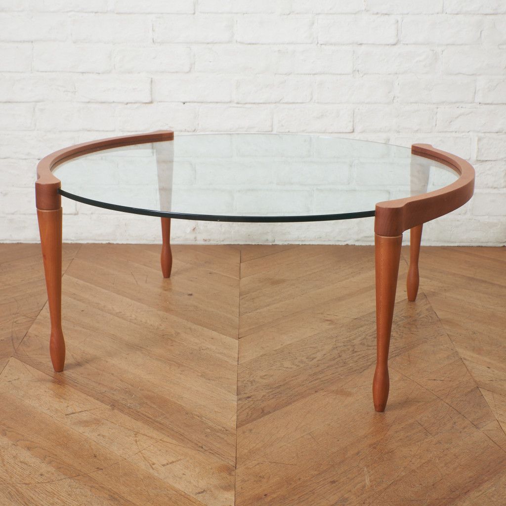 定19万 イタリア porada GIOTTO リビングテーブル ガラス チェリー