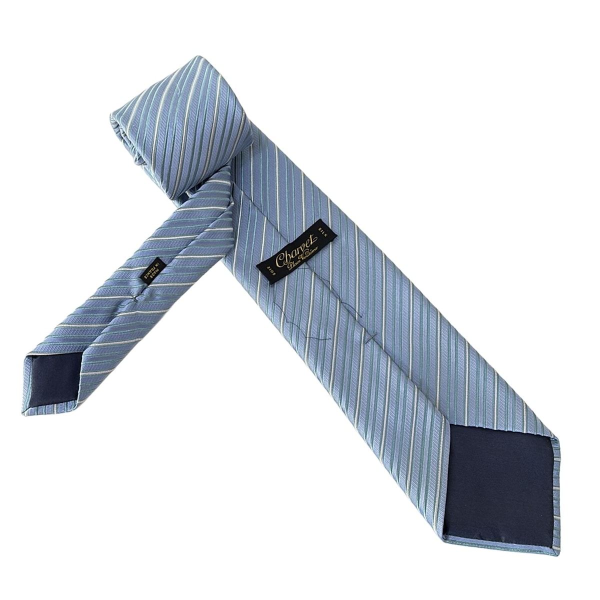 Charvet(シャルベ) ネクタイ メンズ美品 - ライトブルー×グリーン