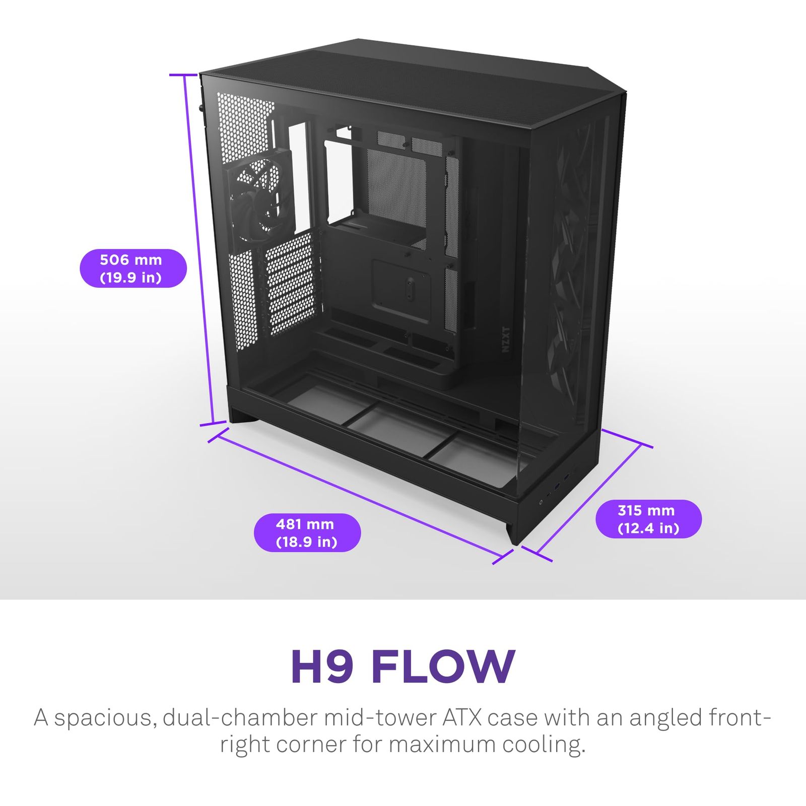 新品 NZXT H9 Flow (2025) デュアルチャンバー ミドルタワー型PCケース
