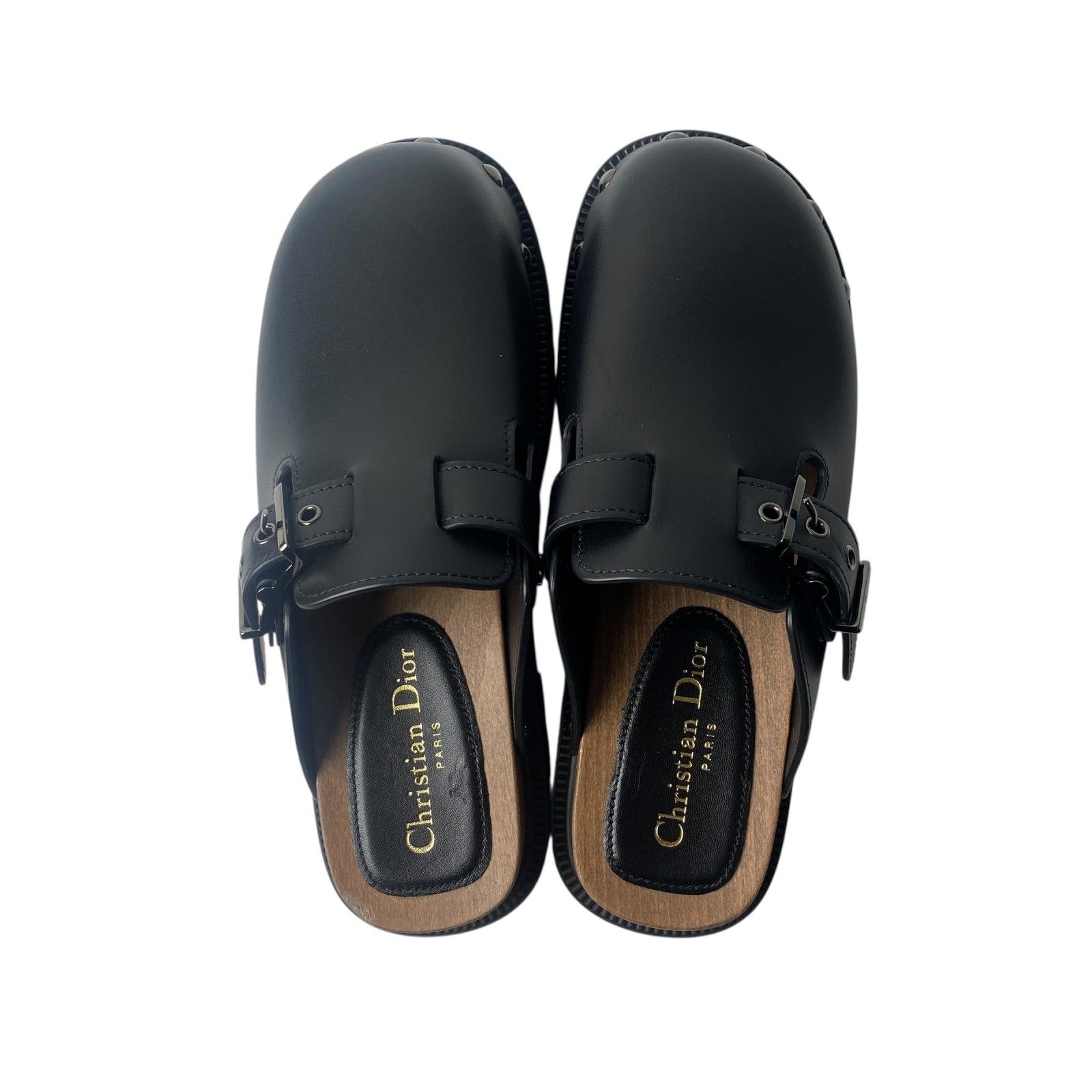 美品 ディオール DIOR レディース サボ サンダル スタッズ レザー