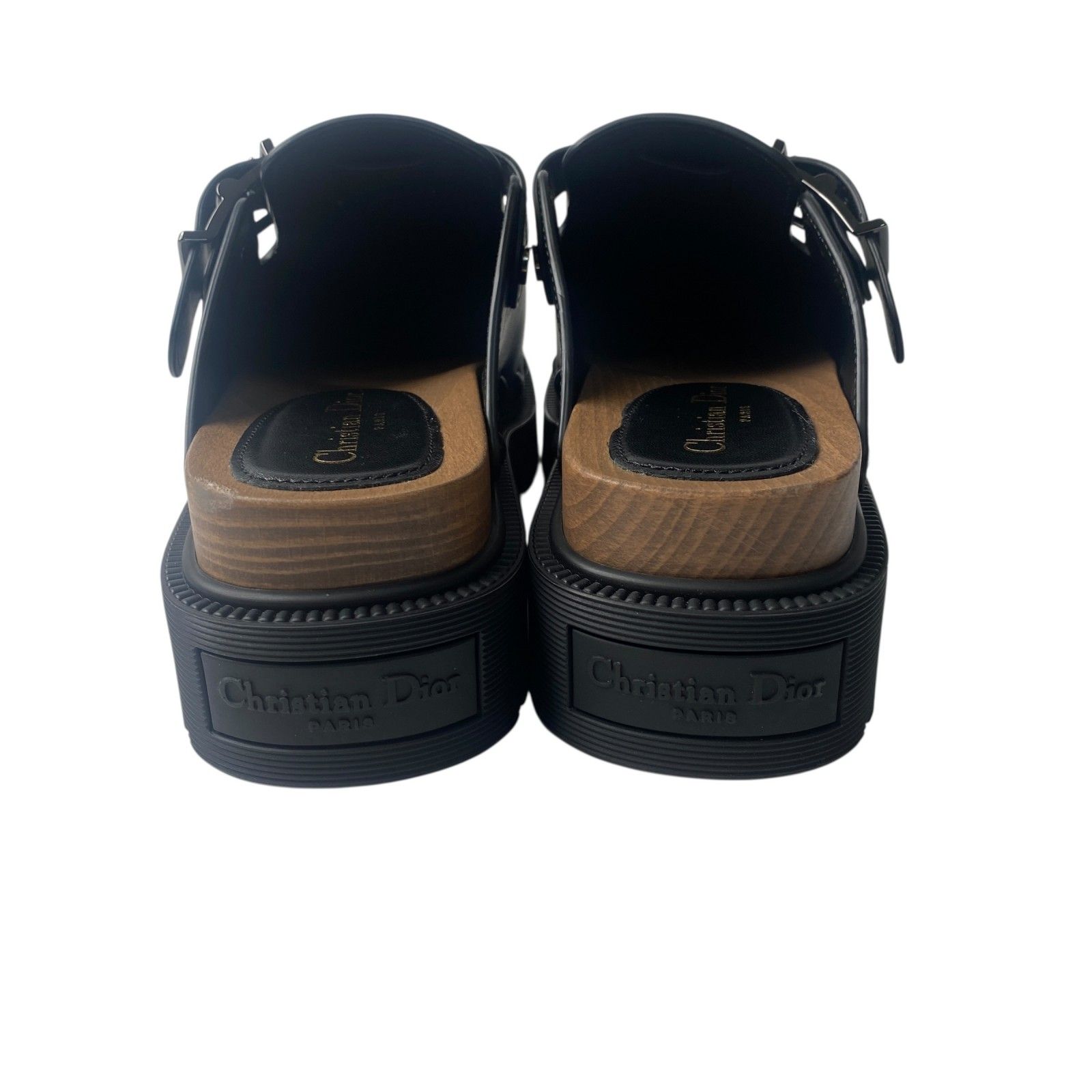 Dior♡ ブラックレザー ストラップサンダル 美品 ディオール DIOR レディース サボ サンダル スタッズ レザー