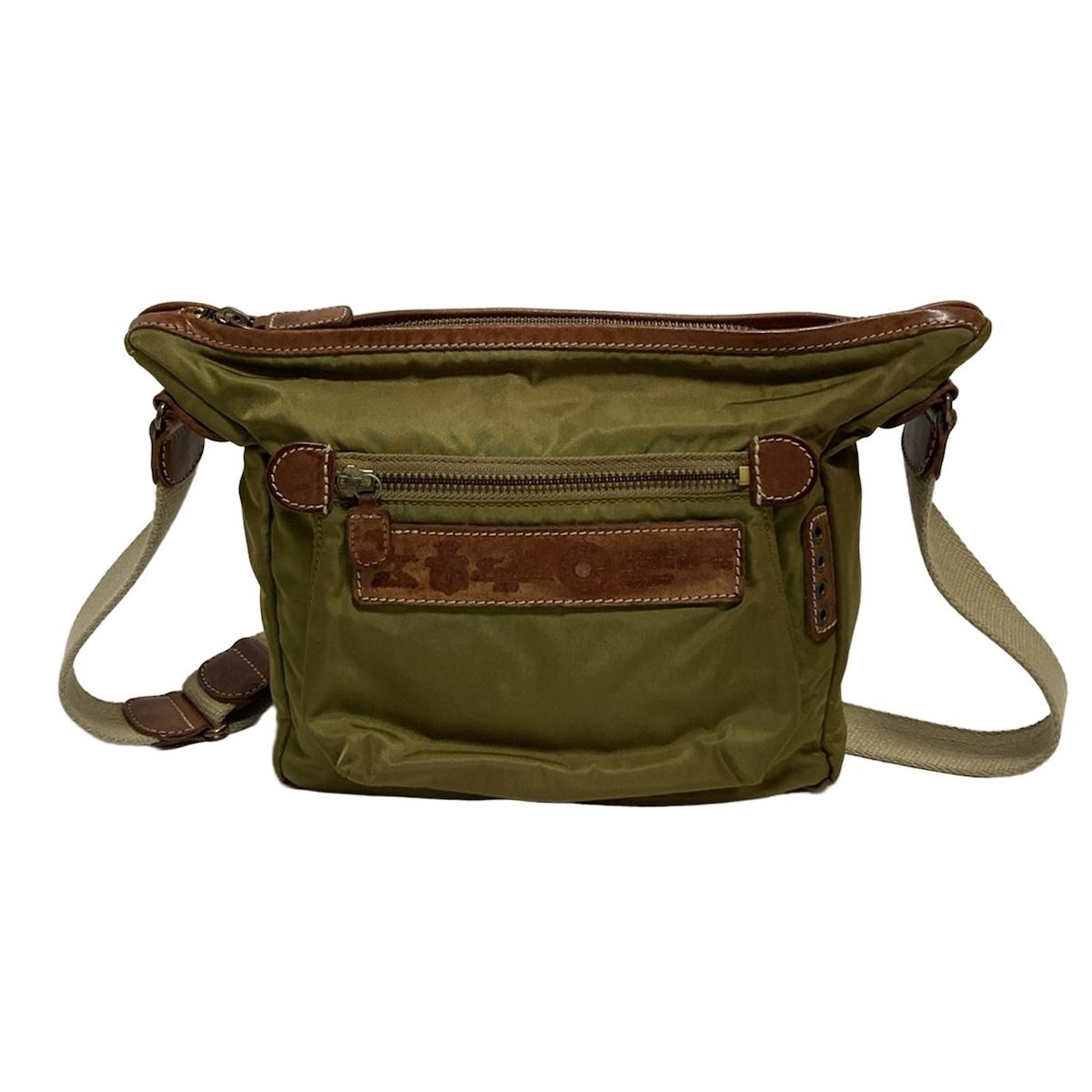 フェリージ　04-35ショルダーバッグ　カーキ　ブラウン Felisi(フェリージ) ショルダーバッグ - 04-35 カーキ×ブラウン レザー