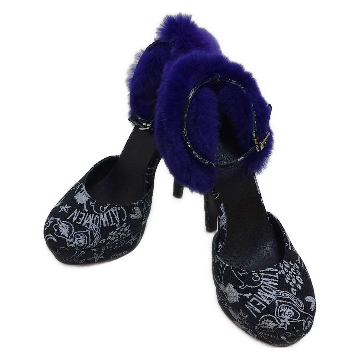 ツルバイマリコオイカワ パンプス 36 レディース - 黒×白×パープル