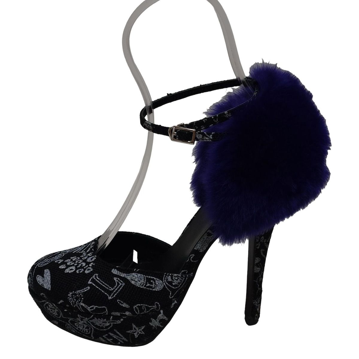 ツルバイマリコオイカワ パンプス 36 レディース - 黒×白×パープル