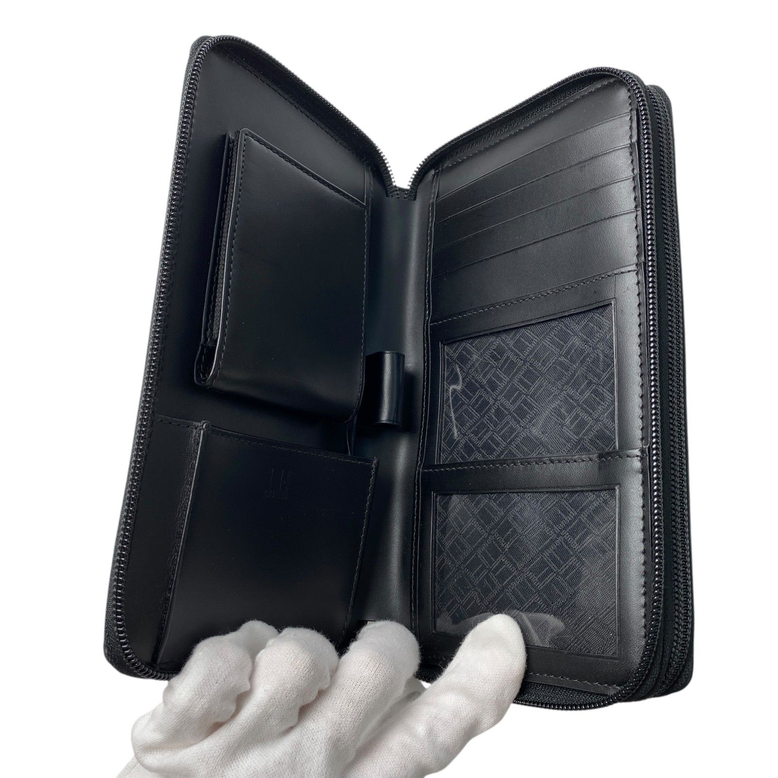 美品 ダンヒル dunhill メンズ ダブルジップオーガナイザー トラベル