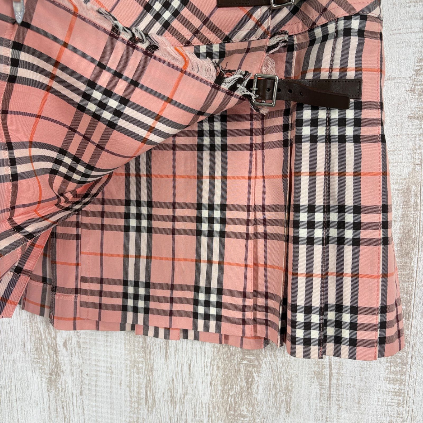 BURBERRY BLUE LABEL バーバリーブルーレーベル ベルト付き フリンジ