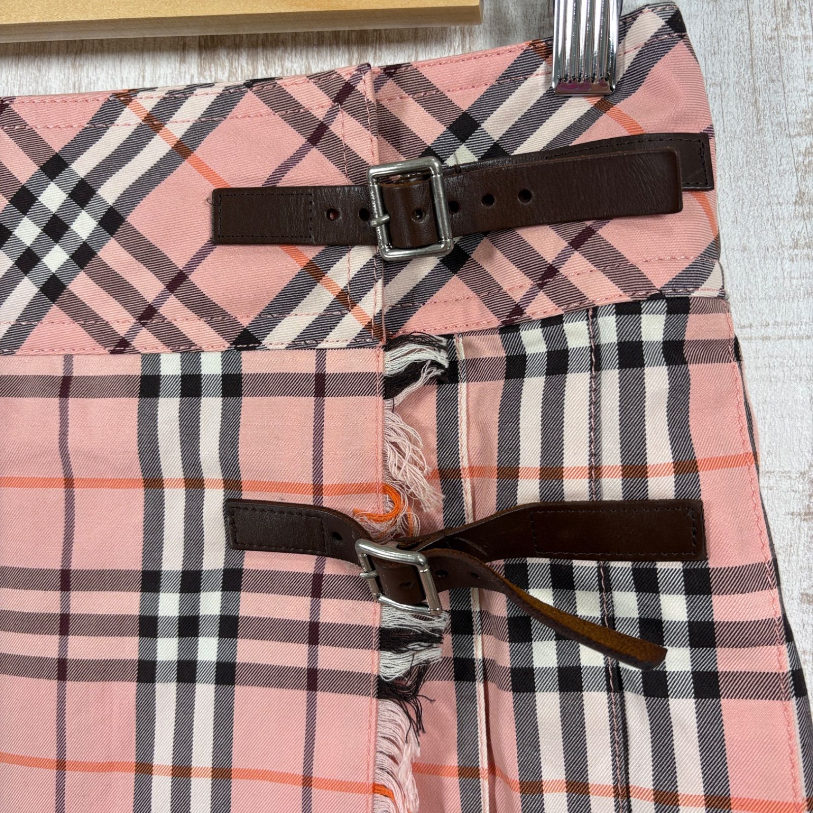 BURBERRY BLUE LABEL バーバリーブルーレーベル ベルト付き フリンジ