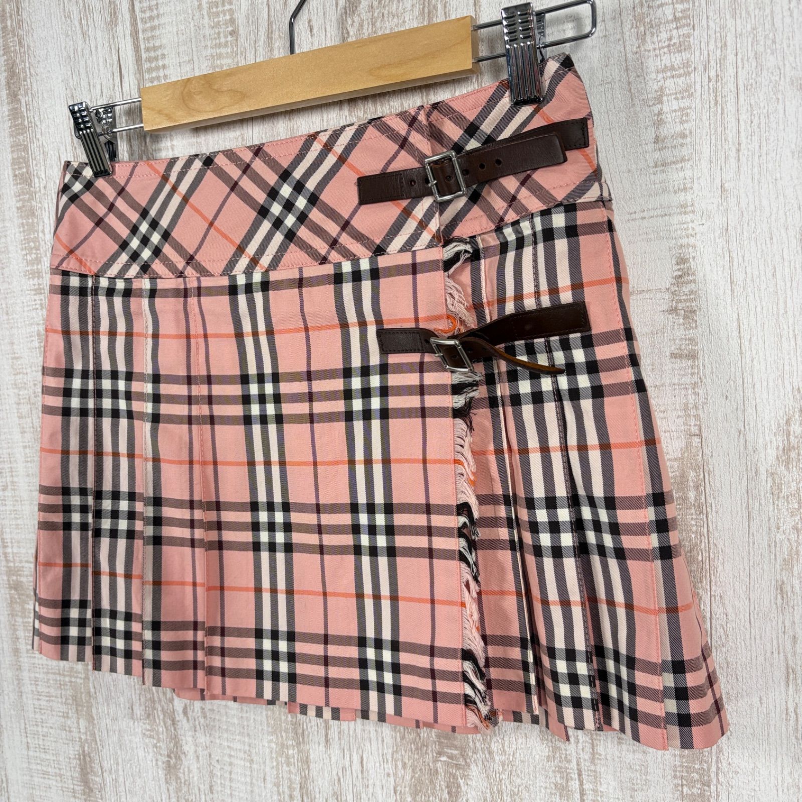 BURBERRY BLUE LABEL バーバリーブルーレーベル ベルト付き フリンジ