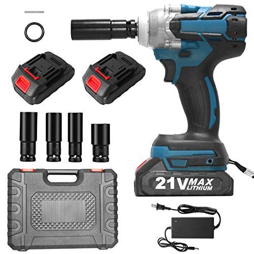 インパクトレンチ 電動インパクトレンチ 21 V 最大トルク300 N m 1 0 Ahバッテリー 付き 充電式 コードレス ブラシレスモーター 無段変速 正逆転両用 LEDライト付き 電動レンチ ホームメンテナンス ナットの締め付け ボルトの緩み ホ