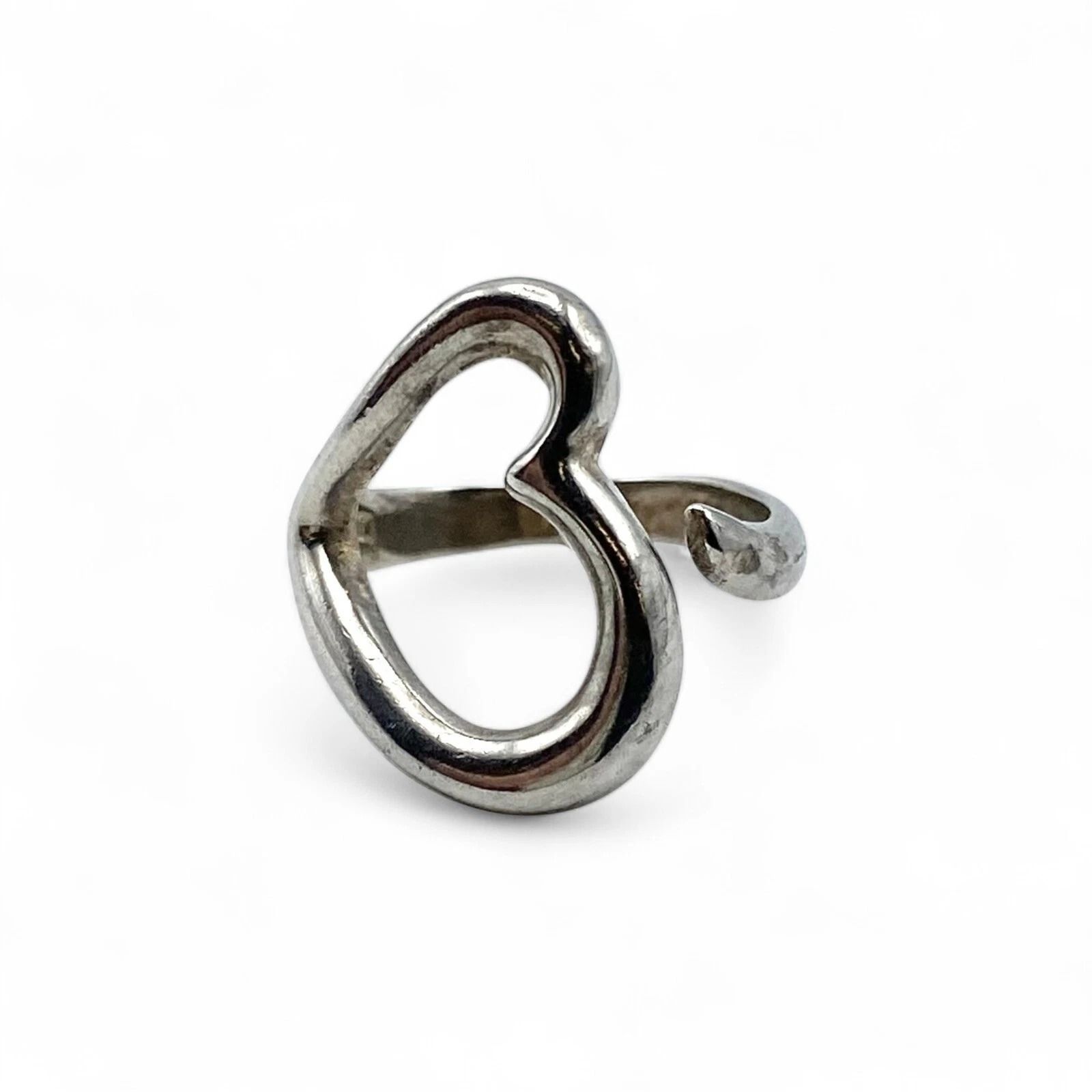 オープンハート】Silver 925 刻印 90s Vintage Design Ring シルバー 