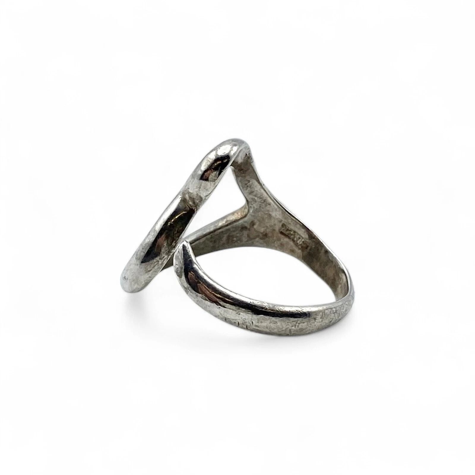 オープンハート】Silver 925 刻印 90s Vintage Design Ring シルバー