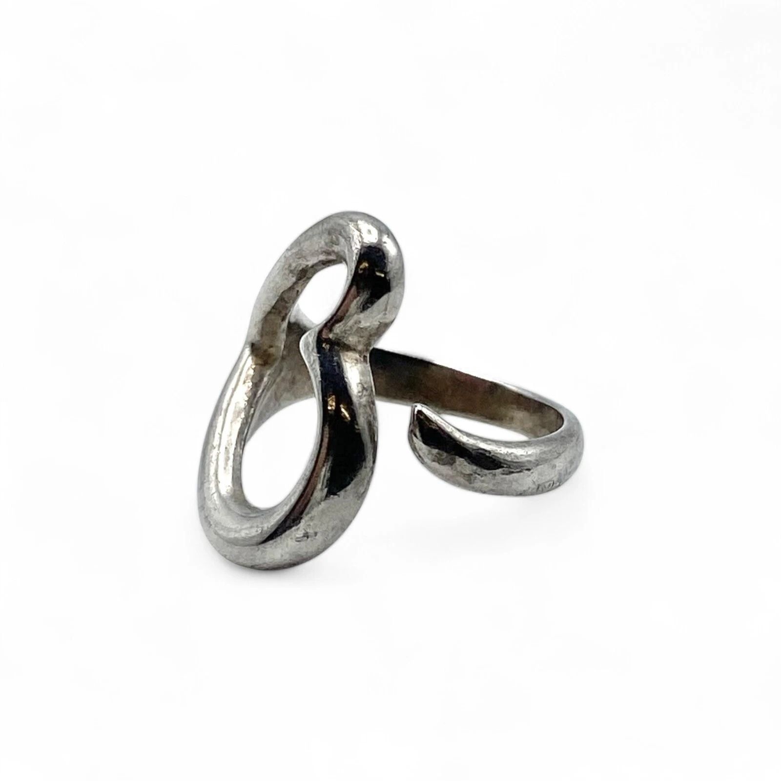 オープンハート】Silver 925 刻印 90s Vintage Design Ring シルバー 