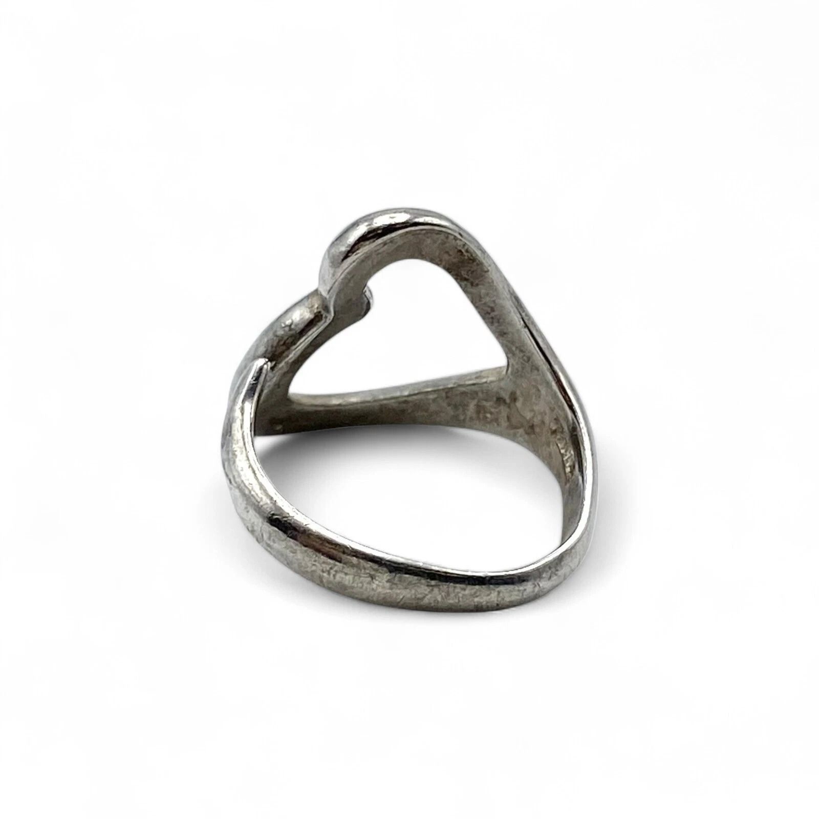 オープンハート】Silver 925 刻印 90s Vintage Design Ring シルバー 