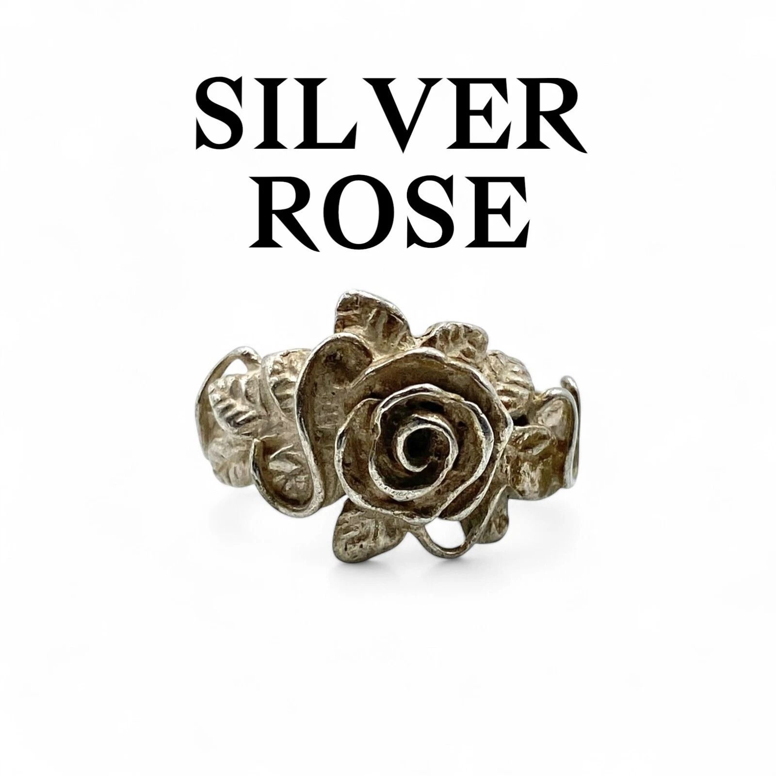 銀の薔薇】ローズモチーフ Silver 925 刻印 90s Vintage Design Ring 