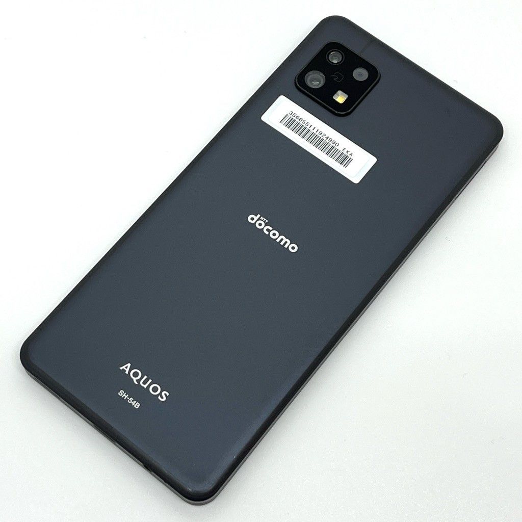 美品】AQUOS sense6 SH-54B docomo SIMフリー 64GB／4GB ブラック 白