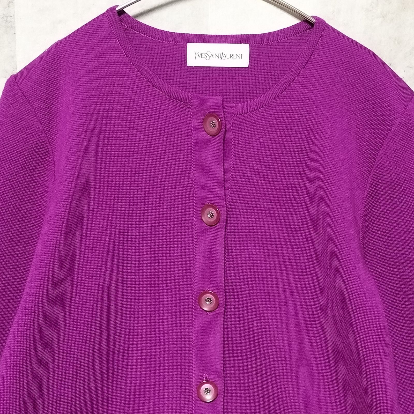美品】Yves Saint Laurent YSL ヴィンテージ ウール カーディガン М