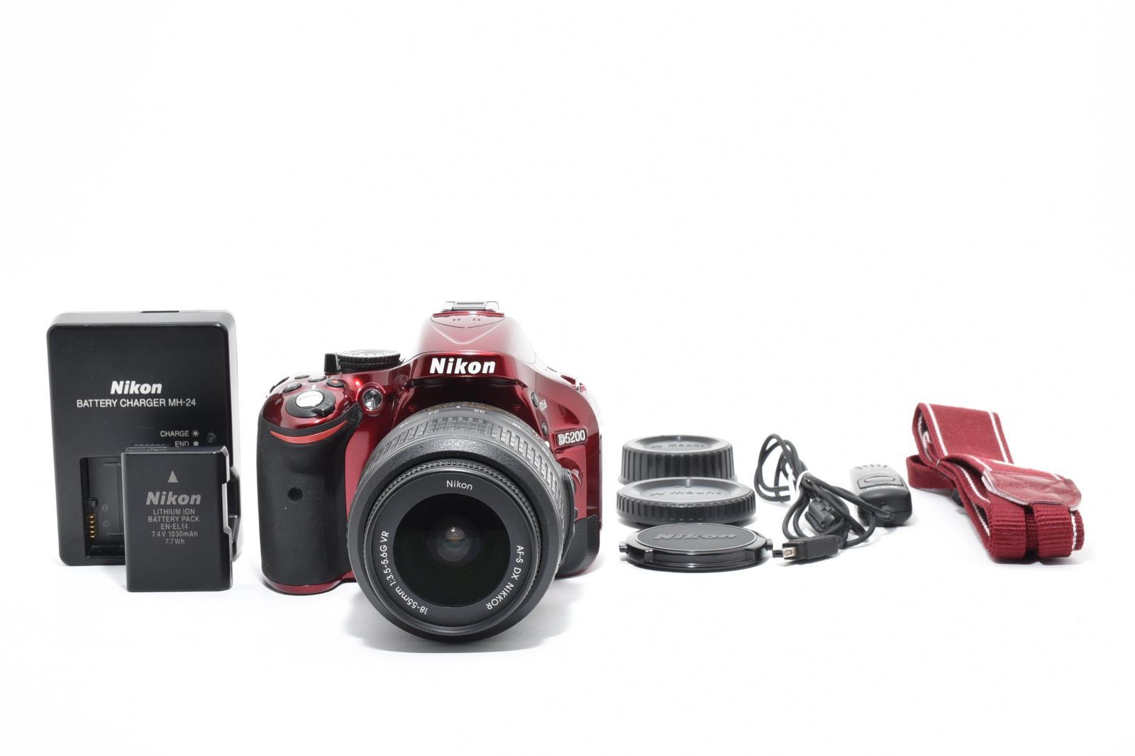 ☆極上☆S数2702回 Nikon ニコン D5200 レッド 赤 18-55mm VRレンズ 