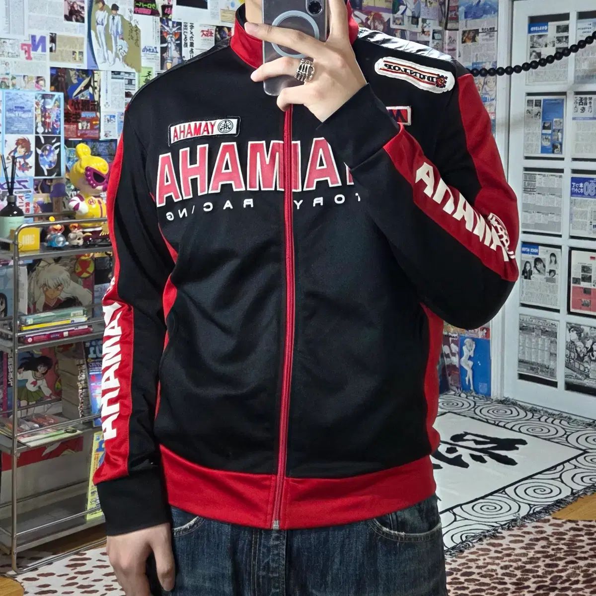 ヤマハ ビックプリンティング レッド&ブラック レーシング ジャージ