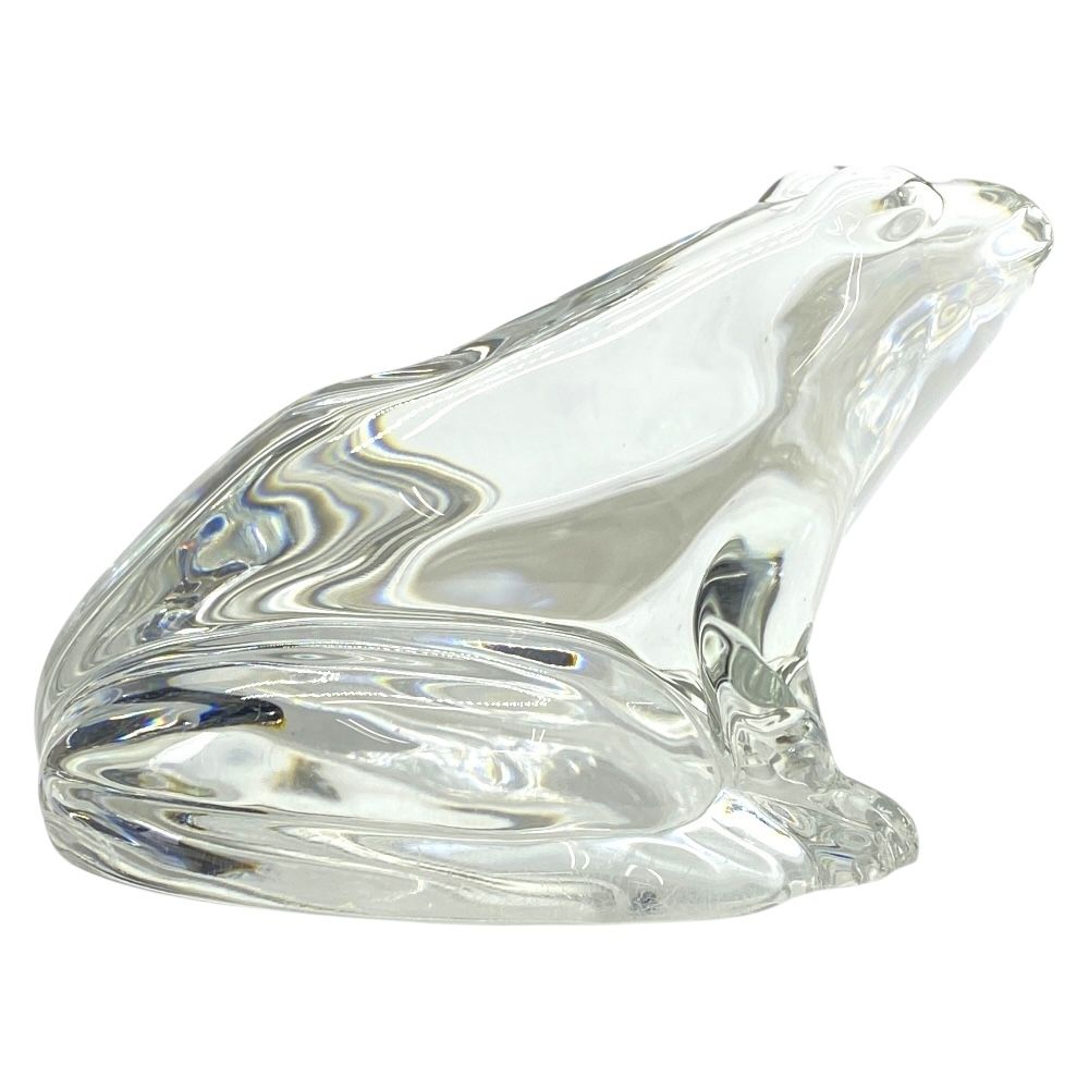 Baccarat バカラ 蛙 グリーンカエルフィギュリンクリスタル オブジェ バカラ（Baccarat） カエル 緑色のクリスタル フィギュリン