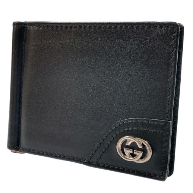 グッチ GUCCI マネークリップ 二つ折り財布 財布 レザー GG 181678