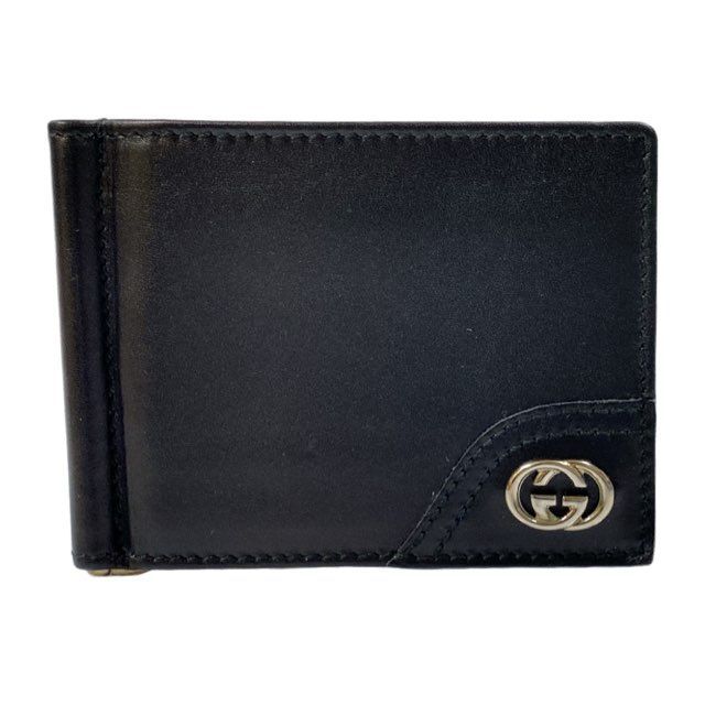GUCCI グッチ マネークリップ 財布 レザー 中古・古着通販】GUCCI (グッチ) マネークリップ ネイビー｜ブランド