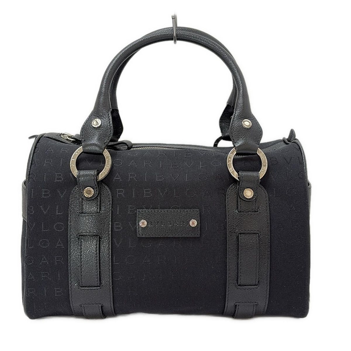 BVLGARI(ブルガリ) ハンドバッグ美品 ロゴマニア 黒 ミニボストン